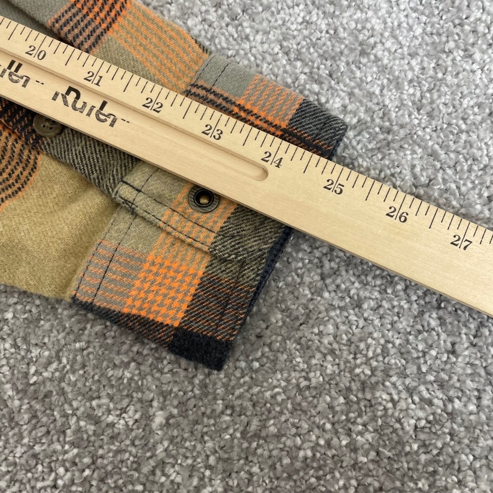 Prana Flannel Shirt Womens Large Golden Canyon Organic Cotton Plaid Fall - Picture 12 of 13